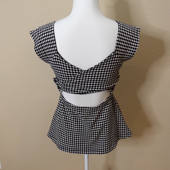 Anthropologie Deletta Peplum Top with Open Back Size XS - Picture 3 of 8